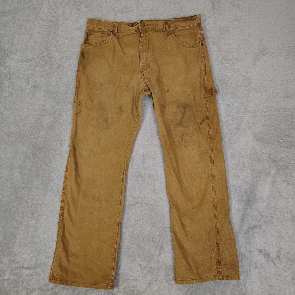 90's Streetwear Grunge Distressed Stained Canvas Carpenter Pants Men's 34x29